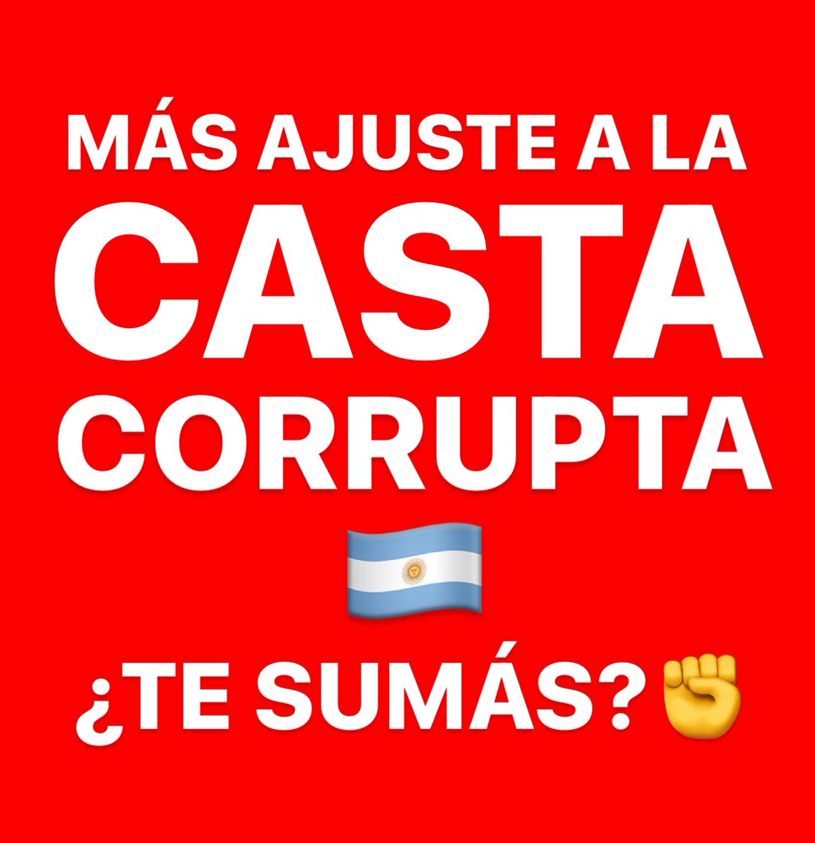 Nikgaturro's tweet photo. MÁS AJUSTE A LA CASTA CORRUPTA. Hagámoslo viral. ¿Te sumás? https://t.co/oh3xEWeHok