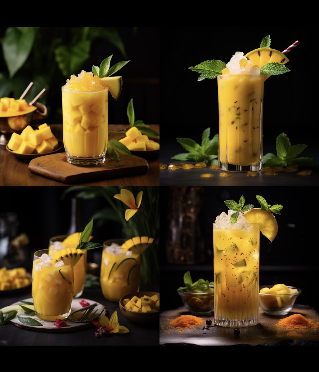Shahnanigansss's tweet photo. I also asked AI to imagine @BeatboxBevs mango flavor combined and served with #MangoLassi 

#beatboxfam #Beatboxbeverages https://t.co/hkW9LWLm61
