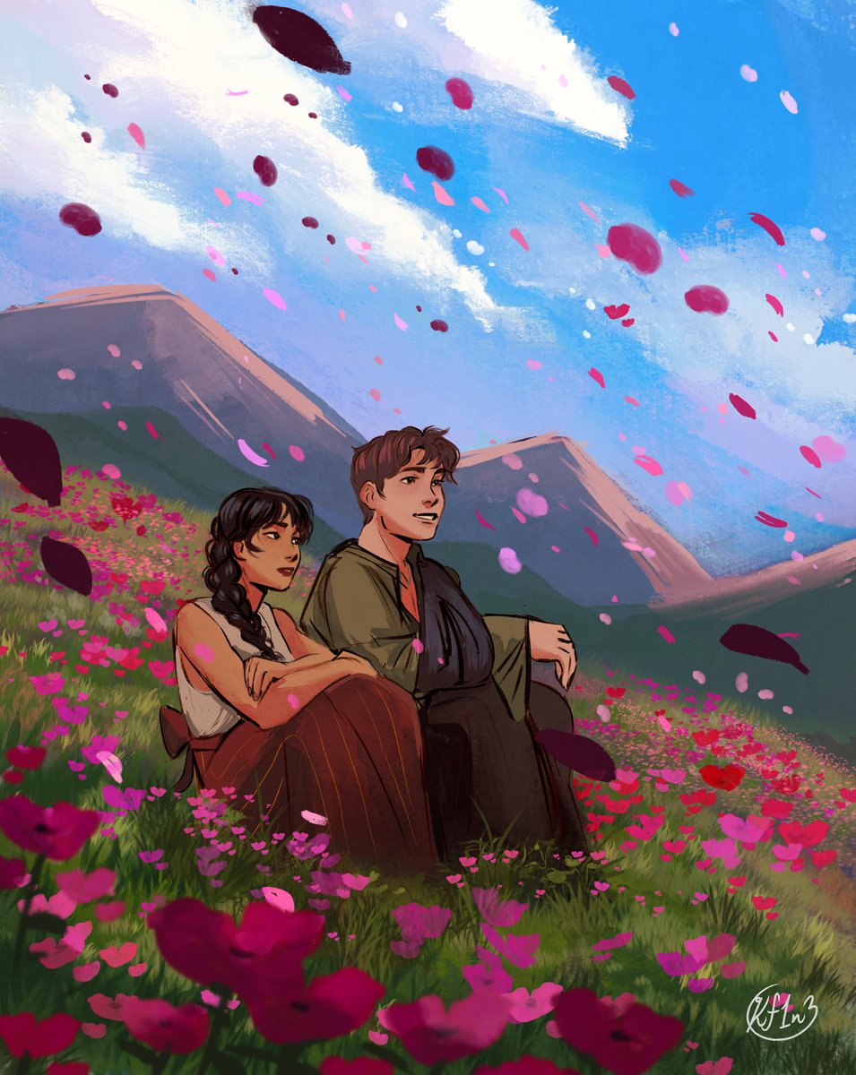 authorthealiu's tweet photo. 💖💜💙 unpublished yet but BLOOD RED POPPIES, my YA fantasy, features studio ghibli-esque atmosphere, layers upon layers of hidden histories, and a star-crossed bi for bi main pairing 💖💜💙

(art by the amazing @/Kf1n3) https://t.co/9nWCWdBfzt