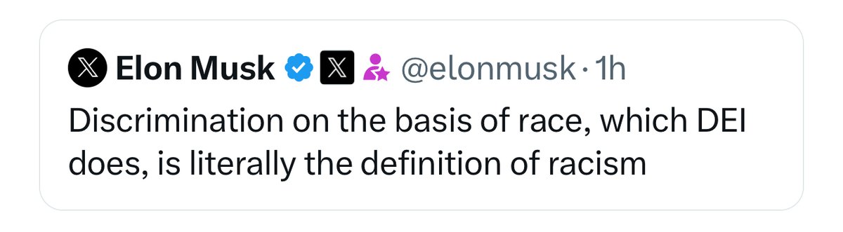 Mteuzi's tweet image. Echo this loud and clear: 
                                                                            
Diversity, Equity, and Inclusion (DEI) ≠ Discrimination.
                                                                             
It's right there in the initialism.…