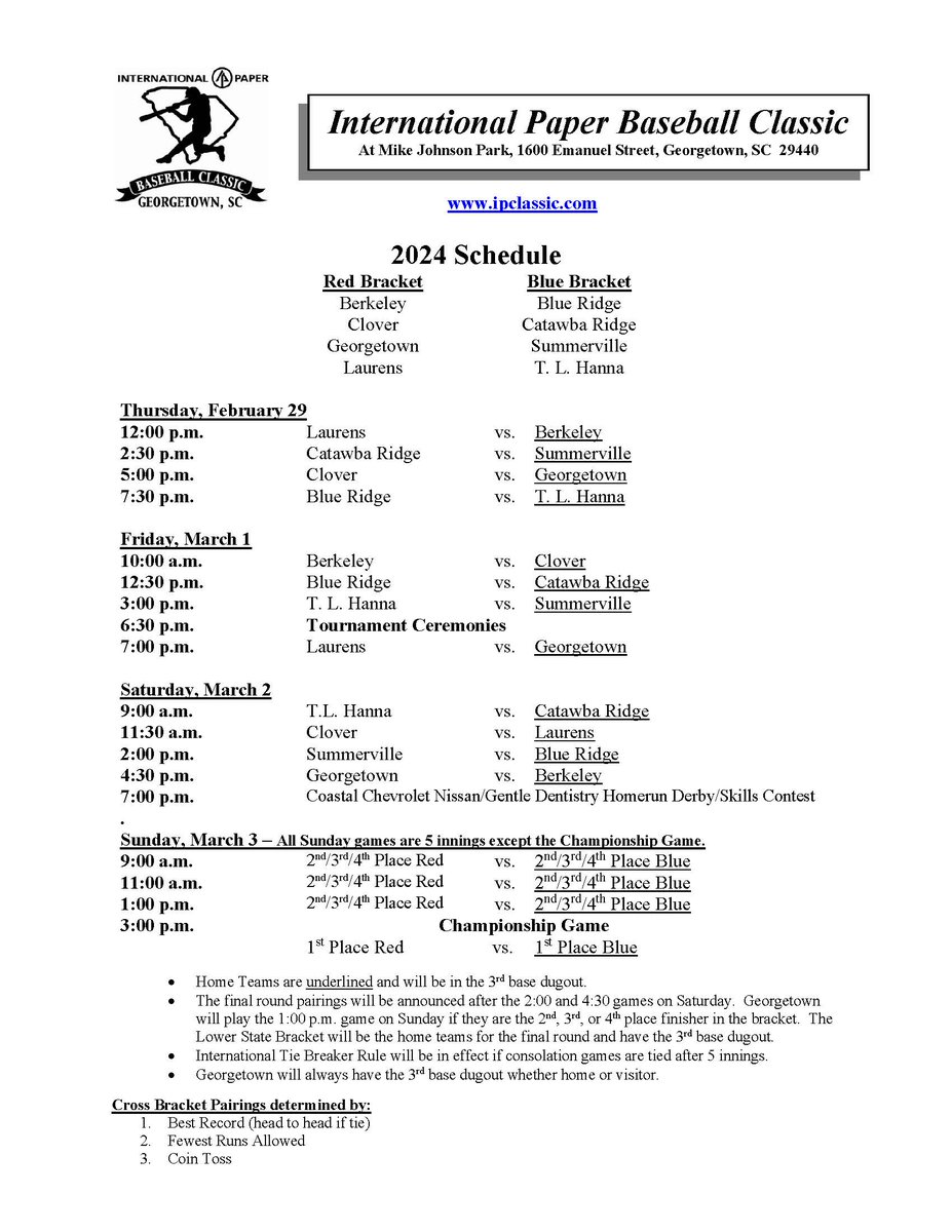 2024 Schedule Release <a href="/stags_baseball/">Stags Baseball</a> <a href="/SummervilleBase/">Summerville Baseball</a> <a href="/CloverBaseball_/">Clover Baseball</a> <a href="/TLHannaBaseball/">T. L. Hanna Baseball</a> <a href="/CatawbaRidgeBSB/">Catawba Ridge Baseball 🐍</a> <a href="/LDHS55Baseball/">Laurens Raider Baseball</a> <a href="/BRTigerBaseball/">Blue Ridge Baseball</a> <a href="/GtnBulldogBase/">Georgetown Bulldog Baseball</a>