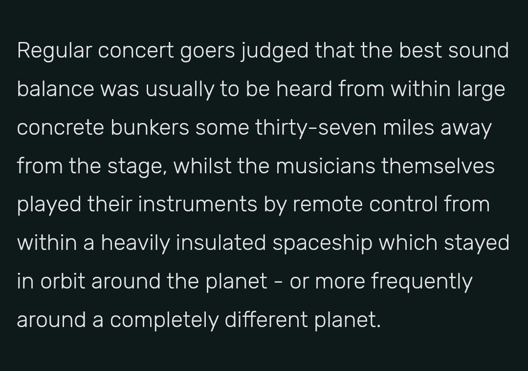 NewGameNate's tweet photo. Tchaikovsky's 1812 overture but the cannons are replaced with nuclear warhead detonations.

Basically the band Disaster Area from Hitchhiker's Guide to the Galaxy https://t.co/q86q2nzP2l