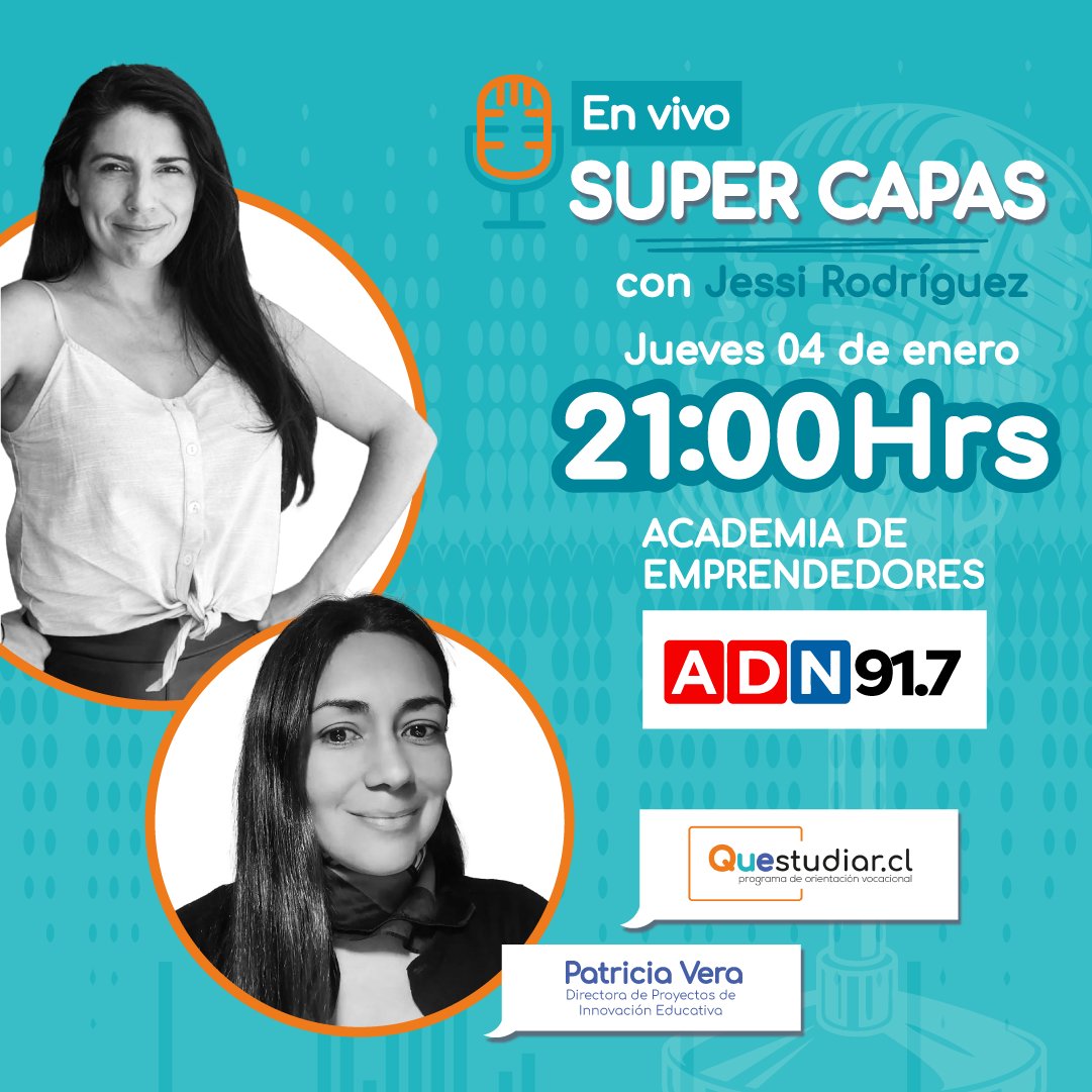 patrvera's tweet photo. Los invitamos a sintonizar mañana a las 21hrs @adnradiochile,con Jessica Rodríguez estaremos conversando de las últimas noticias en educación, los resultados de la PAES, el proceso de postulación a las universidades más, en el programa Súper Capas de @ademLatam junto a @leomeyer https://t.co/il2MbFmKF7
