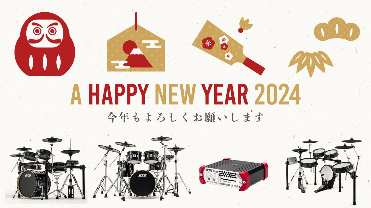 atv_corporation's tweet photo. Happy New Year from all of us at ATV!
#atvcorporation #atvdrums #adrums #exs #APRO1 https://t.co/3Uho6JQgPl