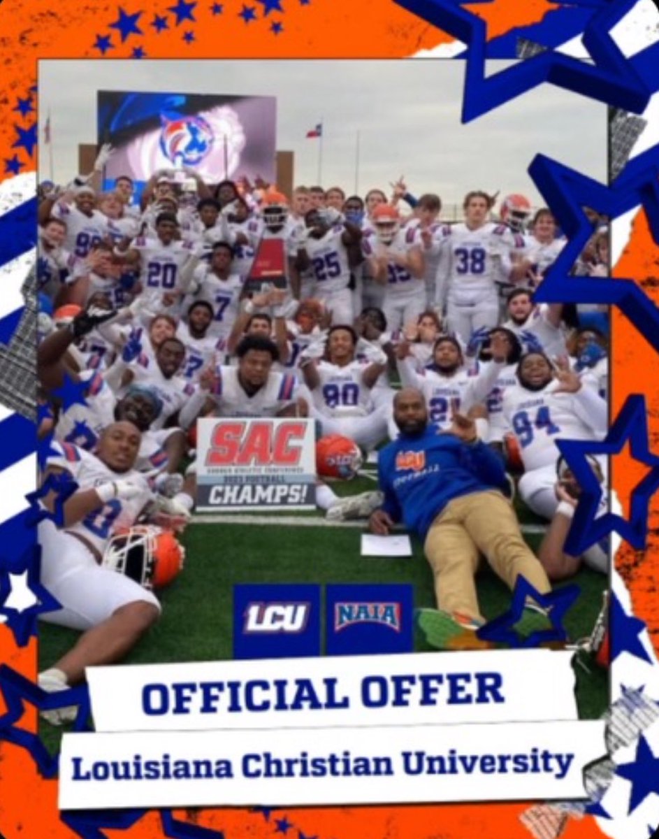 #AGTG IM BLESSED TO RECEIVE MY 2ND OFFER FROM <a href="/LCU_ftball/">LCU Football</a> @CoachWeaverLCU <a href="/Youngbullz22/">#YoungBullz Training & Recruitment</a> <a href="/CoachLeeDoty/">Lee Doty</a>