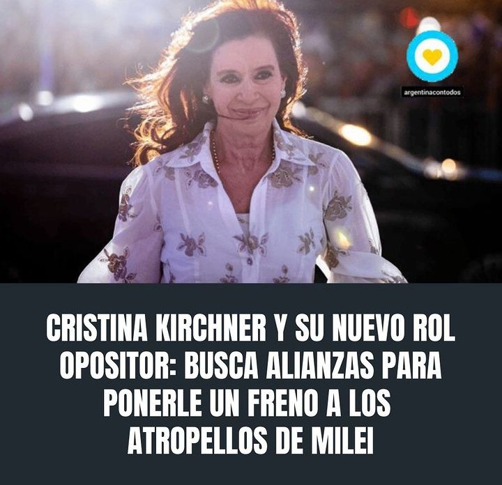 Se viene un peronismo Unido y vamos a echar a Milei, el pueblo Unido jamás será vencido.
 Te necesitamos Cris, la gente está muy triste sabía que no nos ibas abandonar y menos ahora.!!❤️😘✌️