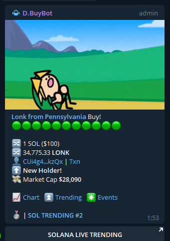 Lonksol's tweet photo. $LONK is top #3 TRENDING on #Solana !! https://t.co/8SXGWpNmQC