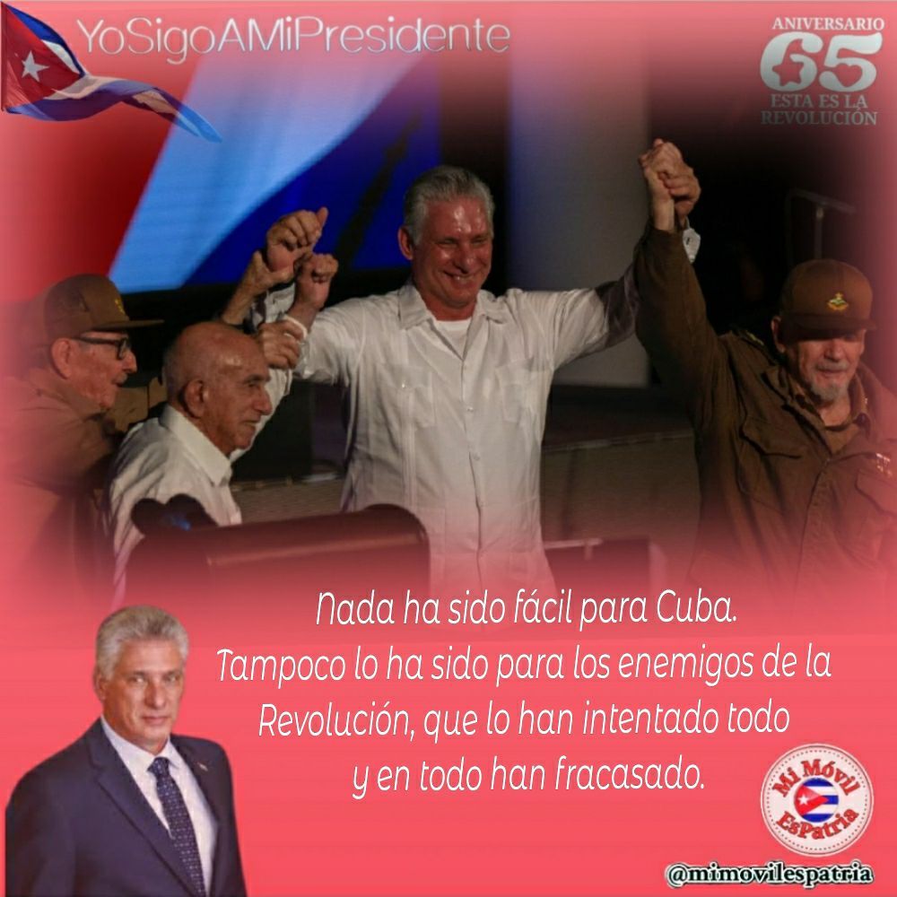 No ha sido fácil para #Cuba tantas adversidades en estos 65 años de revolución, de las cuáles unidos hemos salido adelante. #EneroDeVictorias #EstaEsLaRevolución