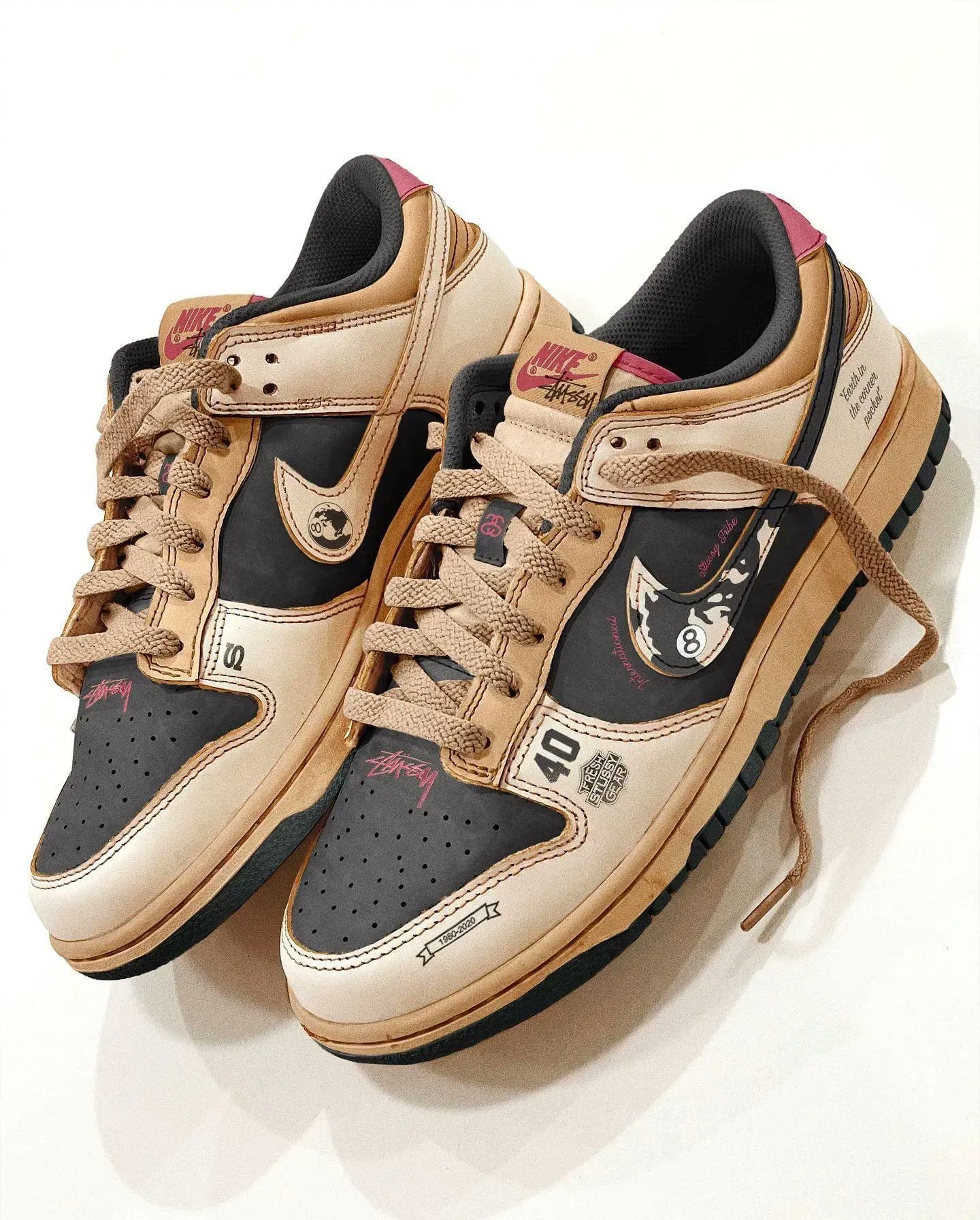 JustFreshKicks on X Stussy x Nike Dunk Low 40th Anniversary concepts https t fPLEWrXz1d X