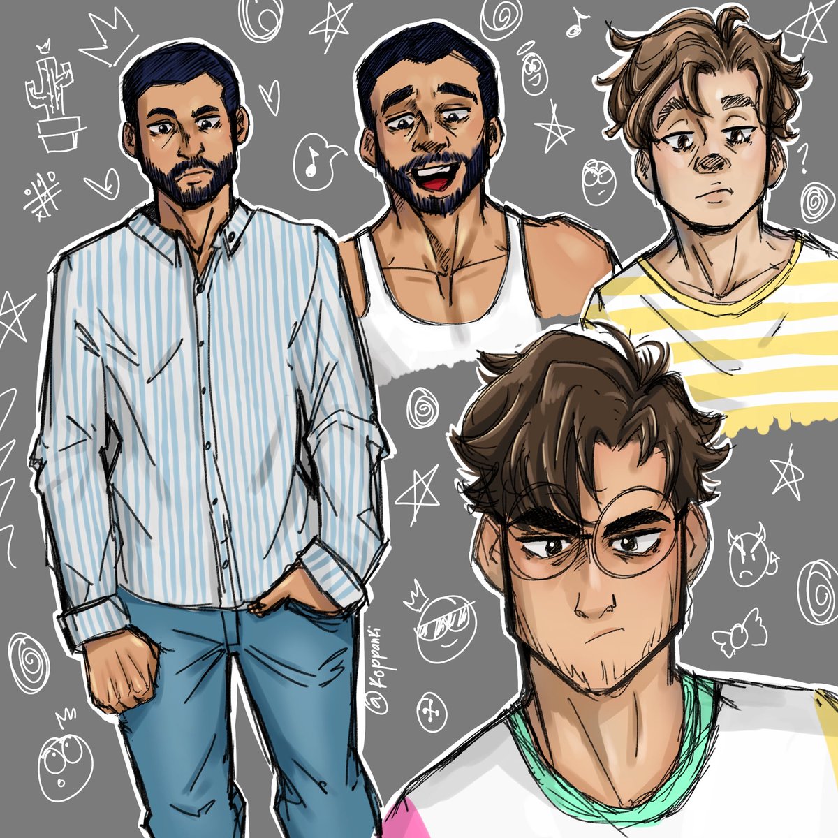 Koppanki_'s tweet photo. Some sketches from today 🫡
 #bara #characterdesign #digitalart #digitalpainting  #sketchbook #sketch #doodle https://t.co/pG84tisCHd