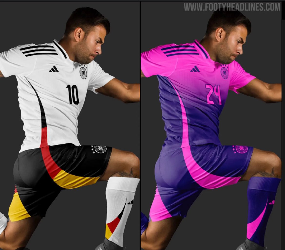 MrDavidTreets's tweet photo. Ganz exklusiv die Trikots zur Fußball-#Europameisterschaft2024 in Deutschland. 
Konnte sich #Faeser also nicht durchsetzen. Nach Ihrem Gusto würde Deutschland 🇩🇪 nur noch Auswärtsspiele haben - passend zu Faesers 🌈 #OneLoveBinde.
Bin schon gespannt wie die EM im Sommer wird.🏟️ https://t.co/IAkTlR3cq6