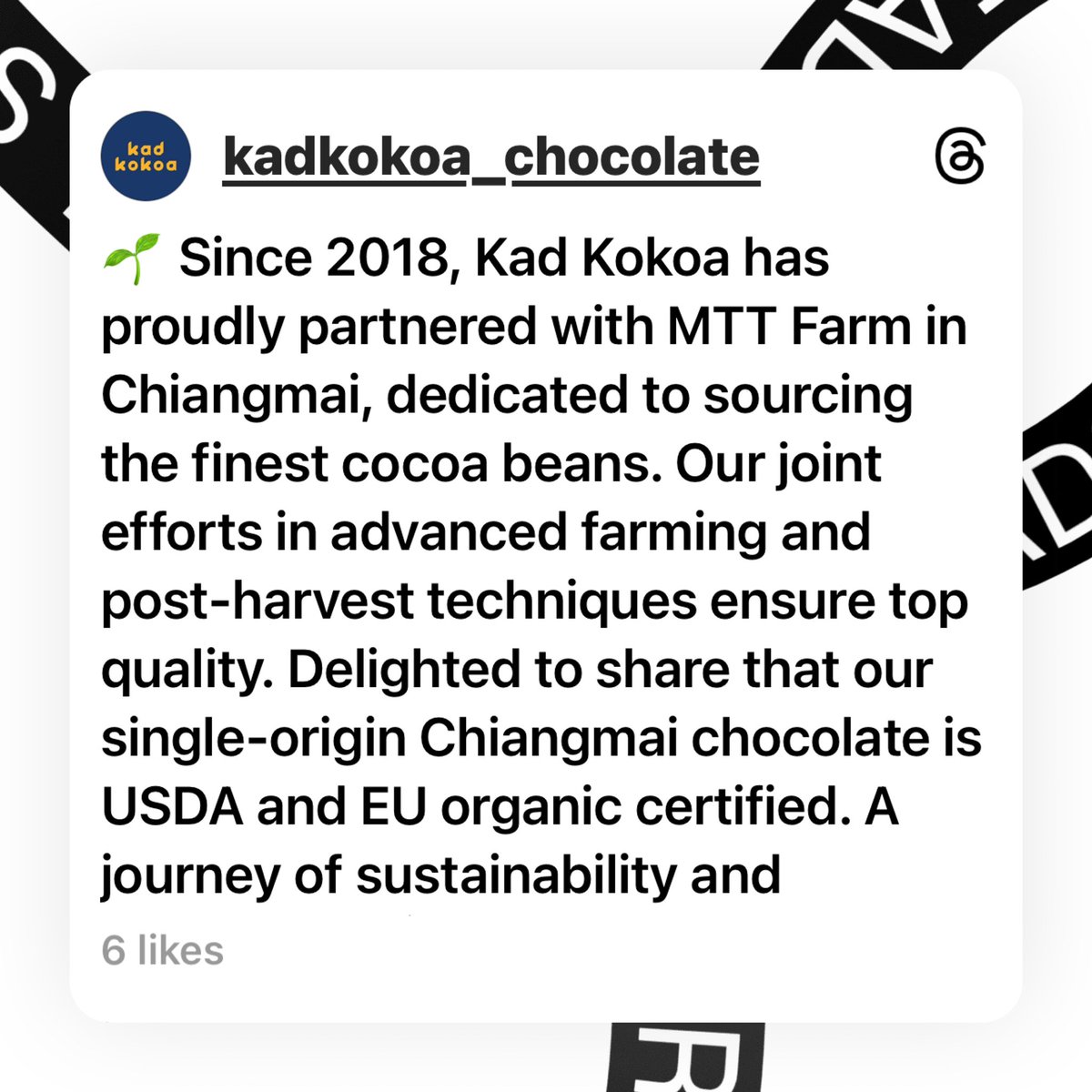 kadkokoa's tweet photo. Chiangmai Single Origin Cacao by MTT Kad Kokoa are USDA and EU Certified Organic https://t.co/4moe788NEg