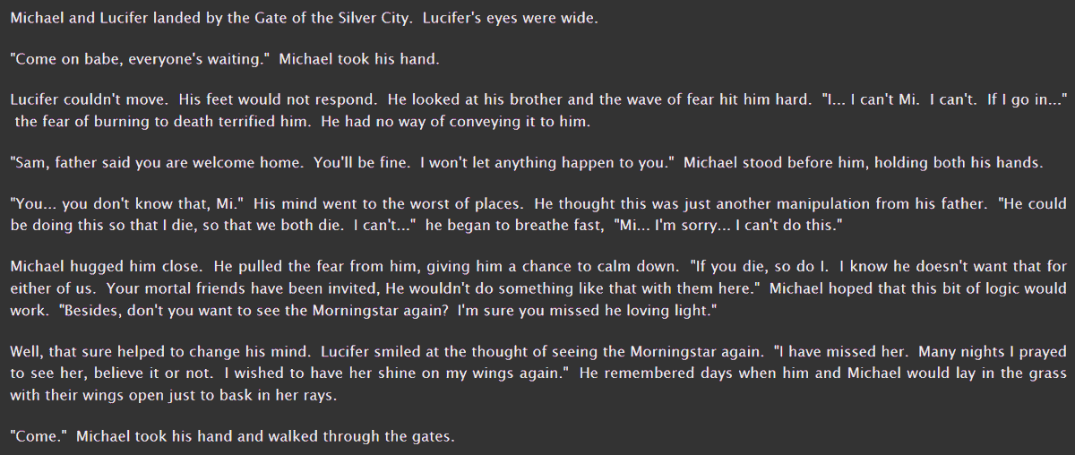 AntSpooki's tweet image. The Devil's Diary - Chapter 11 is up!
Sneak Peek! #LuciferFanfiction #LuciferOiledUpAhhYeahhhh #luciferians #Lucifans #Lucifam #Lucifer #LuciferMorningstar #TomEllis 
archiveofourown.org/works/49186999 via @ao3org