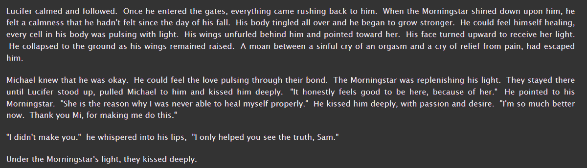 AntSpooki's tweet image. The Devil's Diary - Chapter 11 is up!
Sneak Peek! #LuciferFanfiction #LuciferOiledUpAhhYeahhhh #luciferians #Lucifans #Lucifam #Lucifer #LuciferMorningstar #TomEllis 
archiveofourown.org/works/49186999 via @ao3org