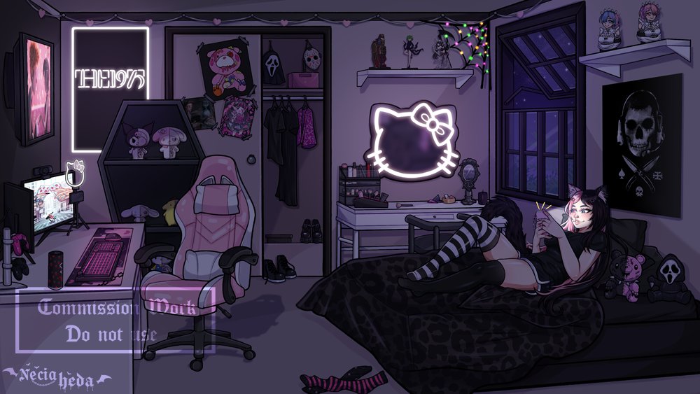 NeciaHeda's tweet photo. Some of last years really cool background comms. 🖤

---
Comms for:
@/BeautyInkd | @/Calcestia | @/SpookyKristyn | @/draculill https://t.co/WMewGyL4du