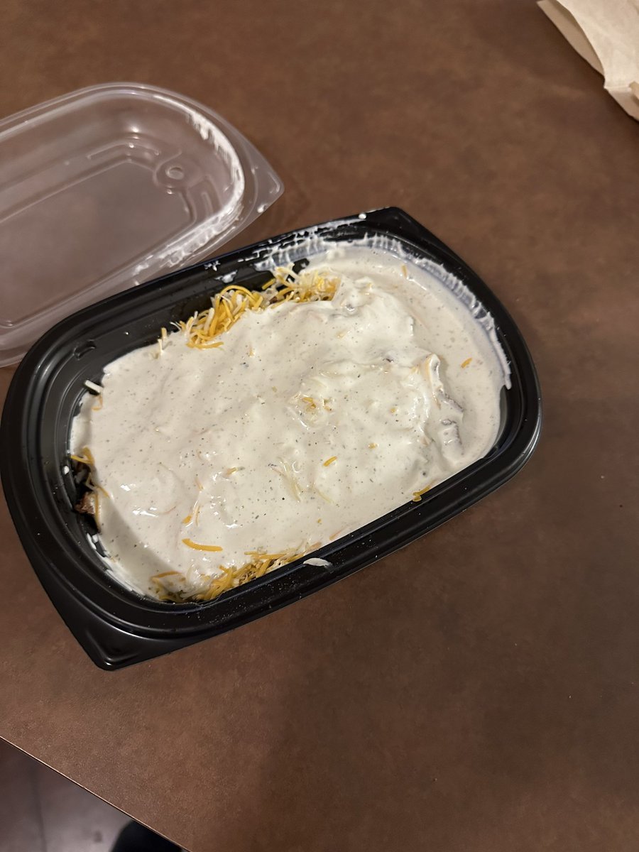 bradbailey03's tweet photo. Hey @PJaxGrill   Is this the new norm when I ask for ranch on a steak bowl? This seems excessive….. https://t.co/Vb2WPoGGlk