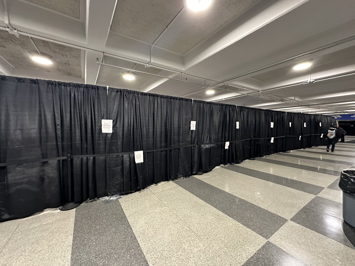 Krafty4Congress's tweet photo. Chicago Ohare airport anyone care to guess at what’s behind the curtain? These are the people brought here from the boarder, living on cots in a cold bus shuttle area. 
1. We need real policies that will secure our borders.
2. We need the proper amount of people willing to step up and protect our boarders.
3. We need to federally outlaw “Sanctuary Cities”
4. Kentucky… do we want to end up like this? We need to provide more incentives to our local and federal agencies that will protect us.
5. Ensure that the local militias are working in concert, supervised and funded to protect our communities.

It’s a new year and a time for a change from the old regimes that have been a ruling class for far too long! #Election2024 #Congress #Kentucky #Conservative