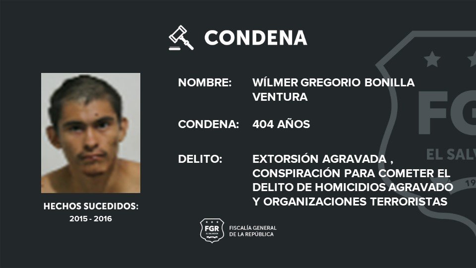 elsalvador's tweet photo. #DePaís La @FGR_SV logró que varios pandilleros sean condenados hasta 699 años de prisión por varios delitos cometidos entre el 2015 y el 2016 en los municipios de Lislique, Anamorós, Santa Rosa de Lima, en el departamento de #LaUnión, y en el municipio de Corinto, #Morazan. @elsalvador.