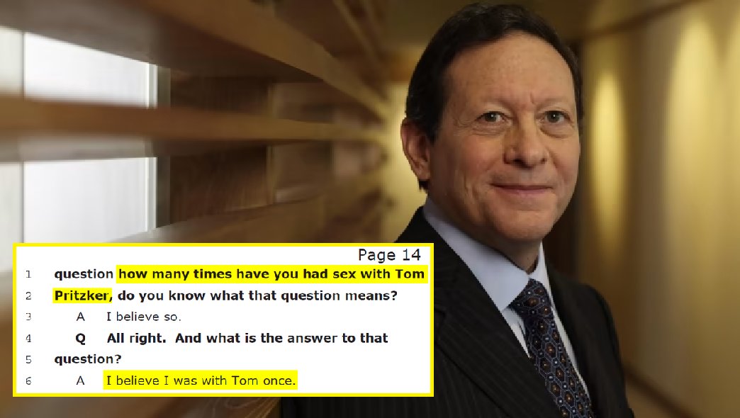 BREAKING REPORT: Executive Chairman of Hyatt Hotels Billionaire Thomas Pritzker, identified in Epstein documents, allegedly INVOLVED IN SEXUAL ACTIVITIES with Epstein victim. 'How many times have you had sex with Tom Pritzker?' 'I believe I was with Tom once.' Thomas is…