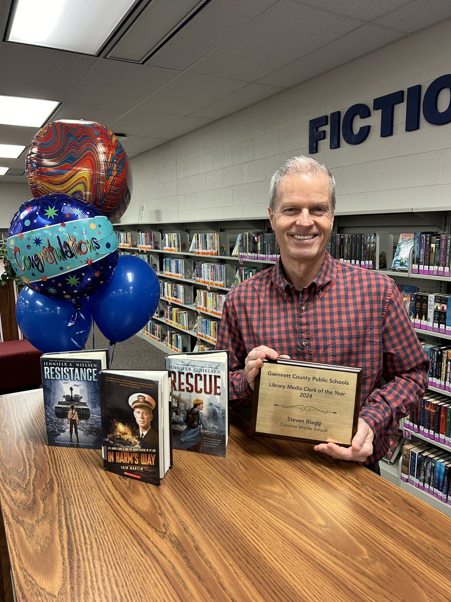 GCPS Libraries (@gcpslibraries) on Twitter photo Congratulations to Steven Blagg of Osborne MS. Steven is our 2023-24 Library Media Clerk of the Year! <a href="/GwinnettSchools/">Gwinnett Co. Schools</a> Congratulations to Steven Blagg of Osborne MS. Steven is our 2023-24 Library Media Clerk of the Year! <a href="/GwinnettSchools/">Gwinnett Co. Schools</a>