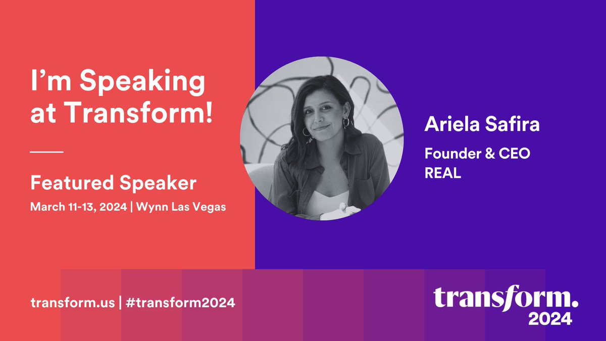 Excited to speak at #Transform2024 about the evolving needs of mental health in the workplace and how <a href="/join_real/">Real</a> is solving the mental health crisis ✨ Use this link to get $200 off your ticket: lnkd.in/ein4tjMX 

See you there!