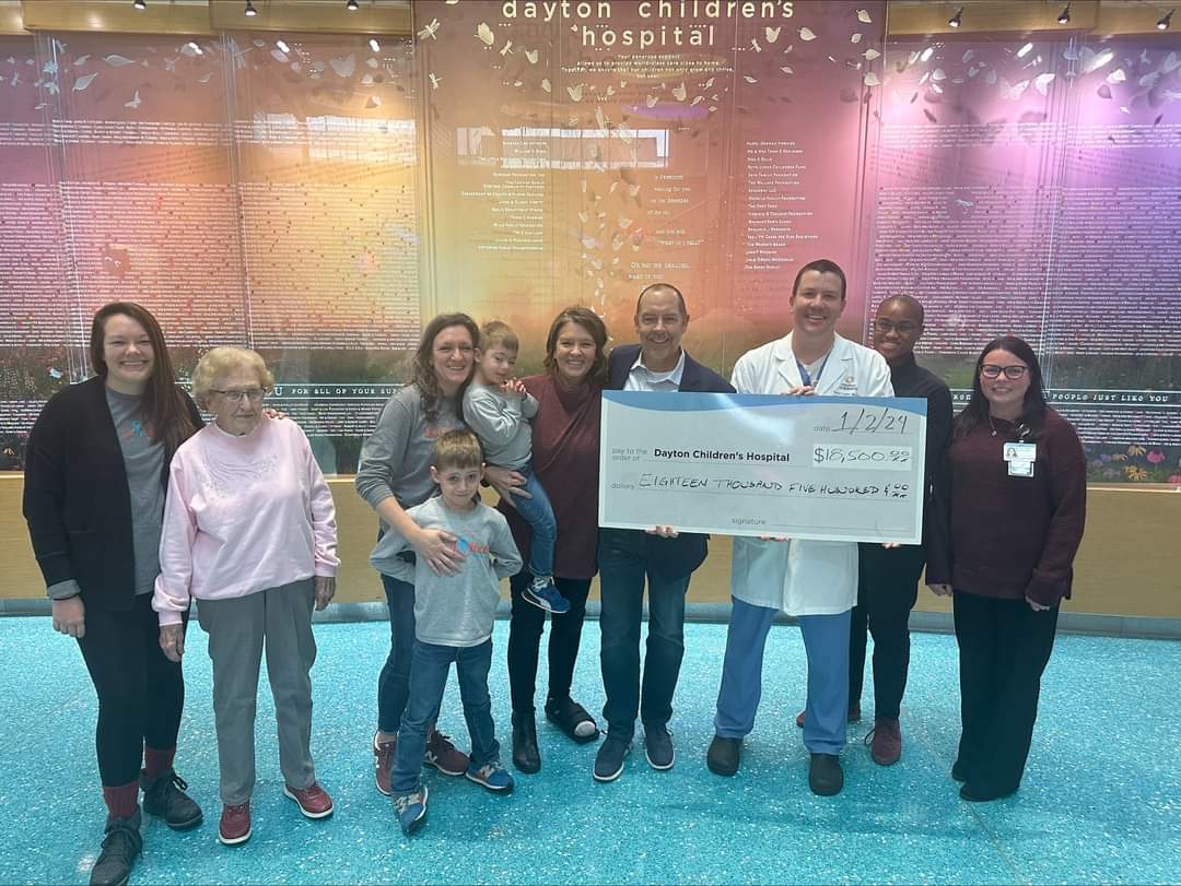 Happy New Year! Yesterday, we had the privilege of presenting a check for $18,500 to <a href="/DaytonChildrens/">DaytonChildrens</a>, representing the proceeds and donations raised from the 2023 Ezra J. Hartke Race for Hope. We appreciate the support of from all of our participants, sponsors and donors.