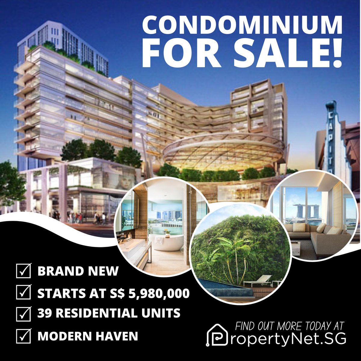 PropertyNetSG's tweet image. Welcome to Eden Residences Capitol! Elevate your lifestyle with a starting price from $5,980,000, offering a secure 99-year tenure. Discover luxury in one of the 39 exclusive units! 

 #PropertyNetSG
More Info: propertynet.sg/project/eden-r…