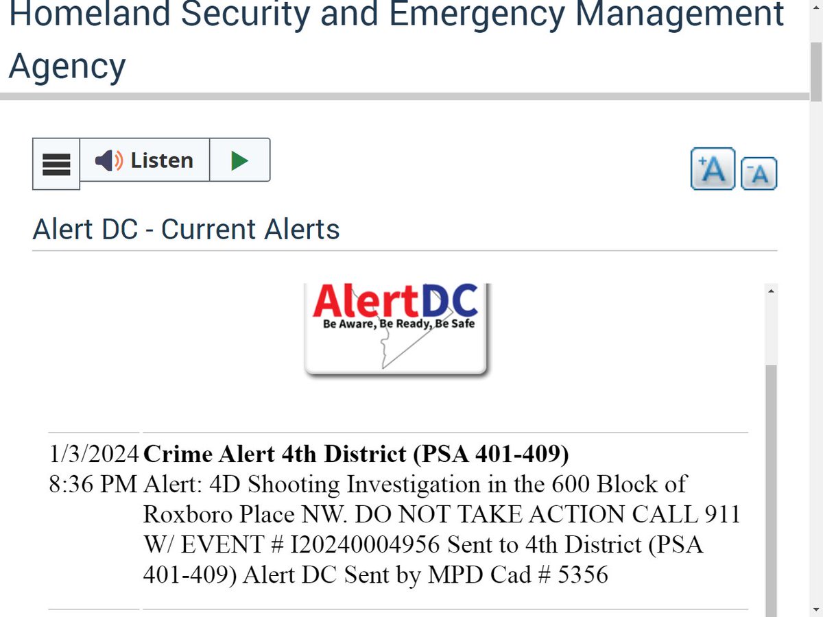 alanhenney's tweet image. SHOOTING--- 600 blk Roxboro Pl NW DC. Man shot in the hip and back. Conscious with good vitals. #BrightwoodDC