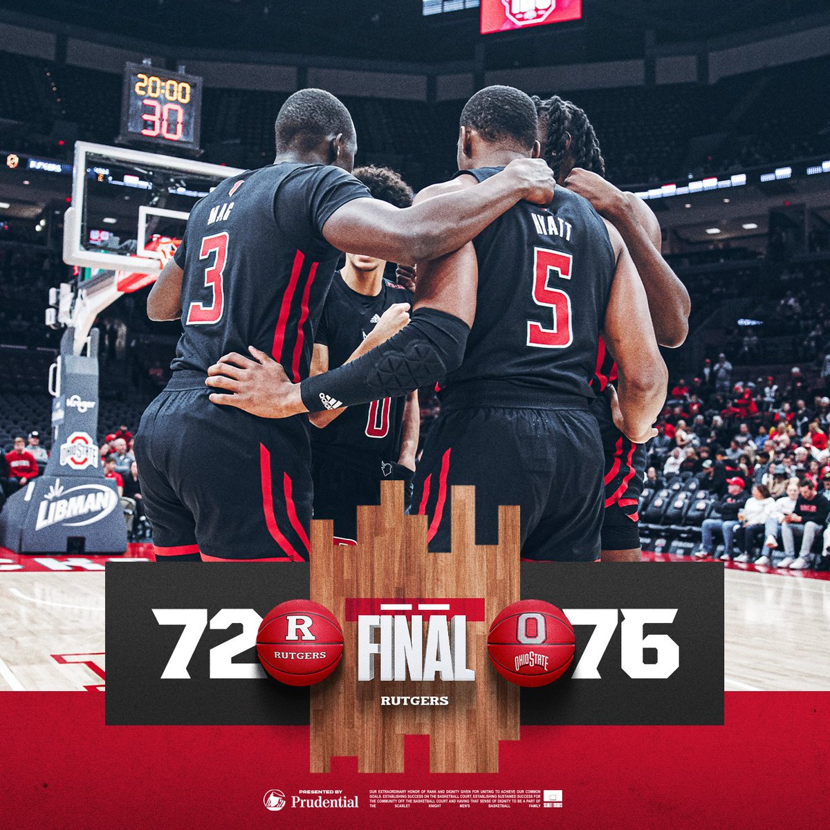 RutgersMBB's tweet photo. Hard-fought effort in Columbus 

#TheKnighthood 🛡️⚔️ https://t.co/UEMFyNFdEW
