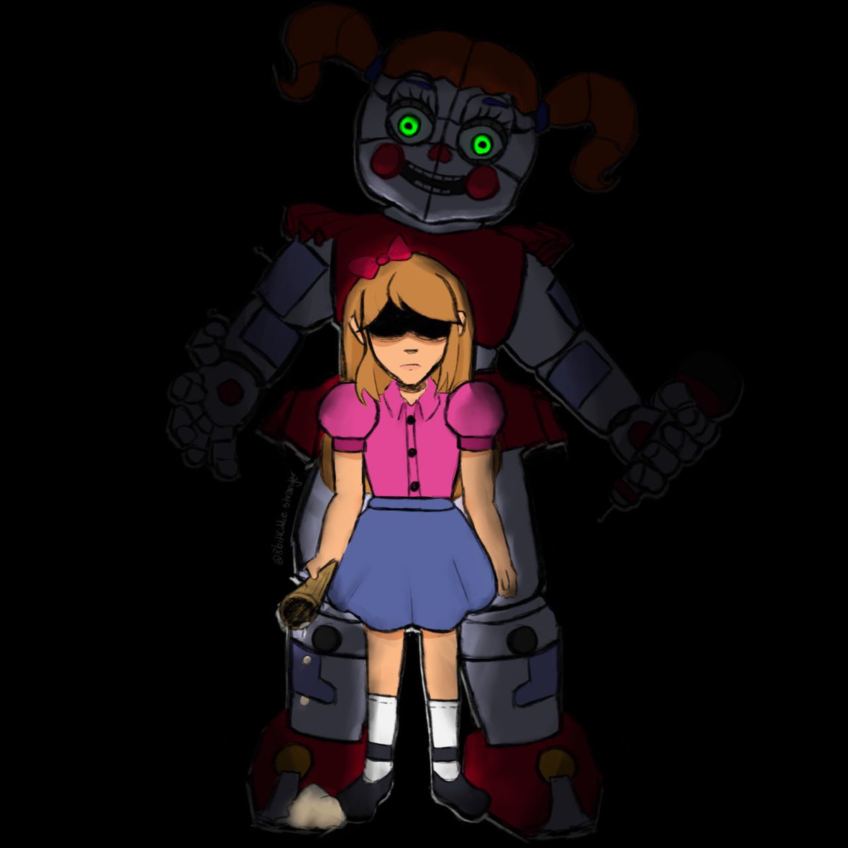kiddiestrangle's tweet photo. Cold…like a scoop of ice cream. #fnafart #elizabethafton #sisterlocation #circusbaby https://t.co/zKf91s1FNt