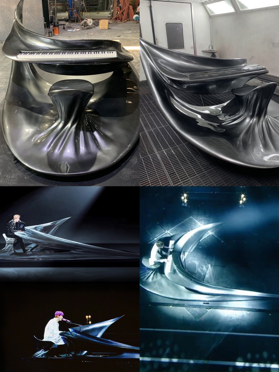 jinniesarchives's tweet photo. 🐹 Can you replace the piano with one that looks futuristic? 

MakeStudio Designer is the one who designed retro-futuristic piano for Jin's Epiphany performance. 

Jin starts ‘Epiphany’ sat behind a retro-futuristic piano that could easily double as a spacecraft in a sci-fi movie — NME
