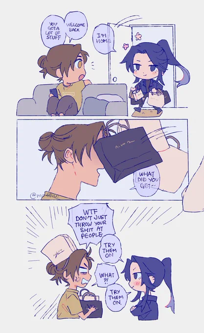 #fengqing #风情  fx: you picked all of these for me? ☺️ mq: i just dont want you to embarass me when we go out 🙄 fx: so you want to go out on dates more often? 💞 mq: i did NOT say that 😠💦////