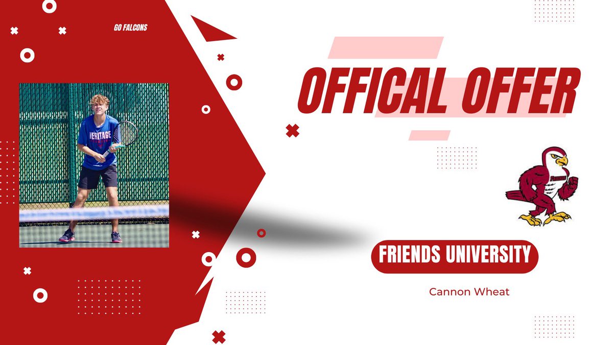 I’m blessed to receive my first offer from Friends University to further my tennis career! <a href="/gojagtennis/">Heritage Tennis</a> <a href="/midlohhssoccer/">Heritage Boys Soccer</a> <a href="/MISD_Athletics/">Midlothian ISD Athletics</a>