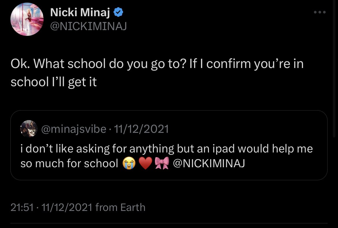minajsvibe's tweet photo. remember this 🥹🙏🏽❤️ @NICKIMINAJ https://t.co/B26riikDUN