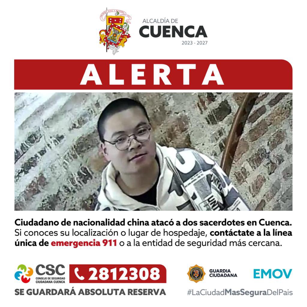 MunicipioCuenca's tweet photo. 🚨 #ALERTA || Aquí nos cuidamos todos contra la #inseguridad 

No vamos a permitir que la #delincuencia se tome nuestra ciudad. Si reconoces a este presunto antisocial, denúncialo

Juntos hacemos de #Cuenca #LaCiudadMásSeguraDelPaís🇪🇨 https://t.co/bg9zCXPKUY