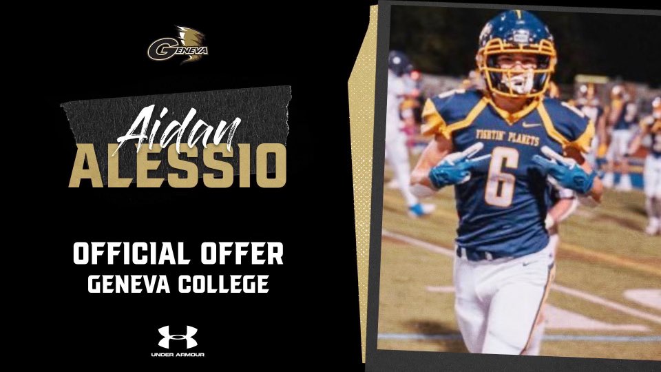 Aidan Alessio (@aalessio935) on Twitter photo I am beyond grateful to say that I have received my second offer to play football at <a href="/GenevaCollegeFB/">Geneva College Football</a>. I want to thank <a href="/genodemarcoHFC/">Geno DeMarco Head Football Coach- Geneva College</a> and <a href="/CoachContenta/">Tom Contenta</a> for the opportunity!
<a href="/MarsHSFootball/">Mars Area HS Football (PA)</a> <a href="/CoachKasper/">Coach Eric Kasperowicz</a> <a href="/ToddJochem/">Coach Todd Jochem, Ph.D.</a> <a href="/EdMalinowski10/">Ed Malinowski</a> I am beyond grateful to say that I have received my second offer to play football at <a href="/GenevaCollegeFB/">Geneva College Football</a>. I want to thank <a href="/genodemarcoHFC/">Geno DeMarco Head Football Coach- Geneva College</a> and <a href="/CoachContenta/">Tom Contenta</a> for the opportunity!
<a href="/MarsHSFootball/">Mars Area HS Football (PA)</a> <a href="/CoachKasper/">Coach Eric Kasperowicz</a> <a href="/ToddJochem/">Coach Todd Jochem, Ph.D.</a> <a href="/EdMalinowski10/">Ed Malinowski</a>