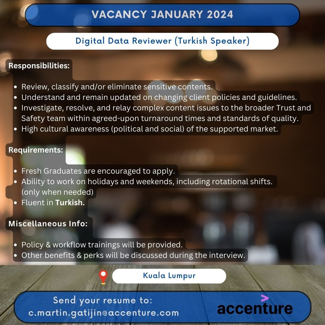 tiobencito's tweet photo. 🇹🇷🇹🇷🇹🇷

#alwayshiring #spanishjob #turkishjob #turkishspeaker #freshgraduatejob #languagejobs #accenturemalaysia #workataccenture #workinmalaysia #languagejob #contentmoderator #contentreviewer #customerservice #customersupport #jobinmalaysia #vietnamesejob #thaijob  #japanesejob https://t.co/ERDpMNTabX