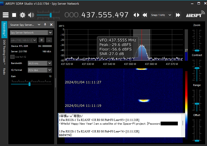 Ja3Tdw's tweet photo. MONITOR-1(RS32S) 02:07UTC pass over Japan. Could get a new password! #MONITOR1 #RS32S https://t.co/bwRGHG3mJf