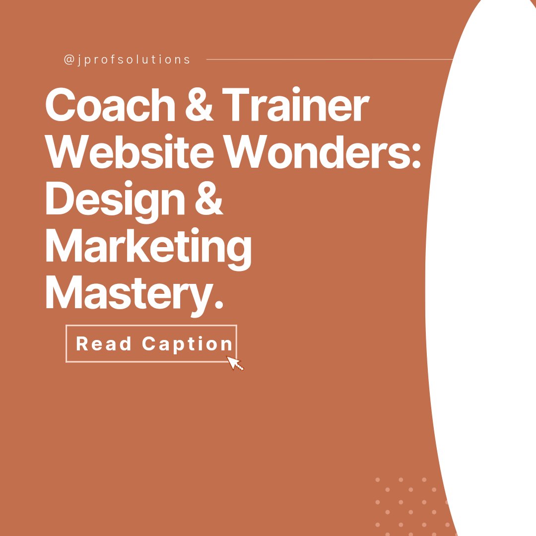 🌟 Introducing our Coach and Trainer Website: Design & Marketing Mastery! 💫 Empower your online presence with exceptional design and strategic marketing. Dive in to elevate your digital reach! 🚀✨ #DesignAndMarketing #CoachingExcellence #OnlinePresenceMatters #jprofsolutions