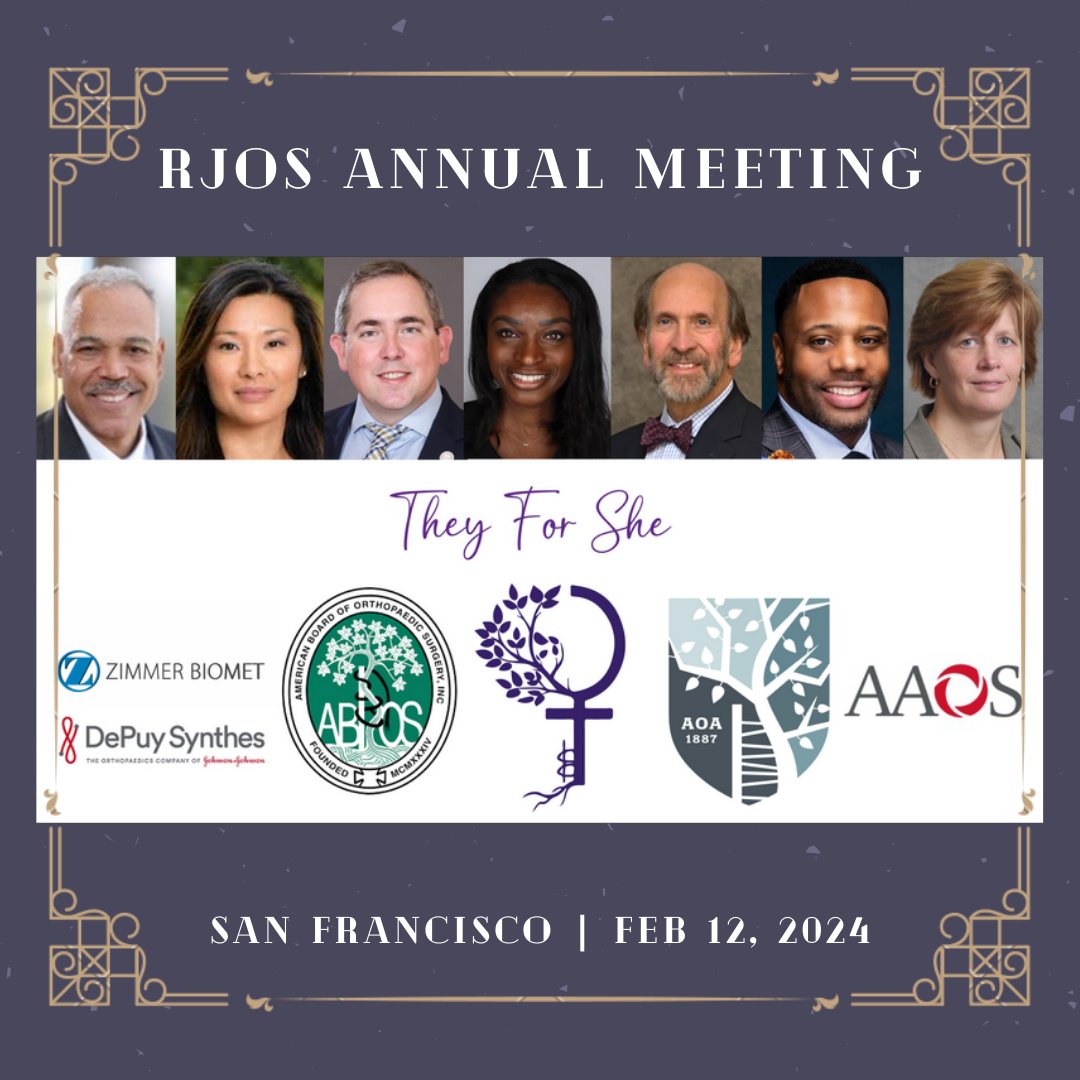 Introducing the 'They for She' Panel - representing AAOS, ABOS, AOA, industry, and more! Register for the 2024 RJOS Annual Meeting to hear these incredible leaders discuss the importance of fostering diversity in orthopaedics, challenges they have faced, and lessons learned.