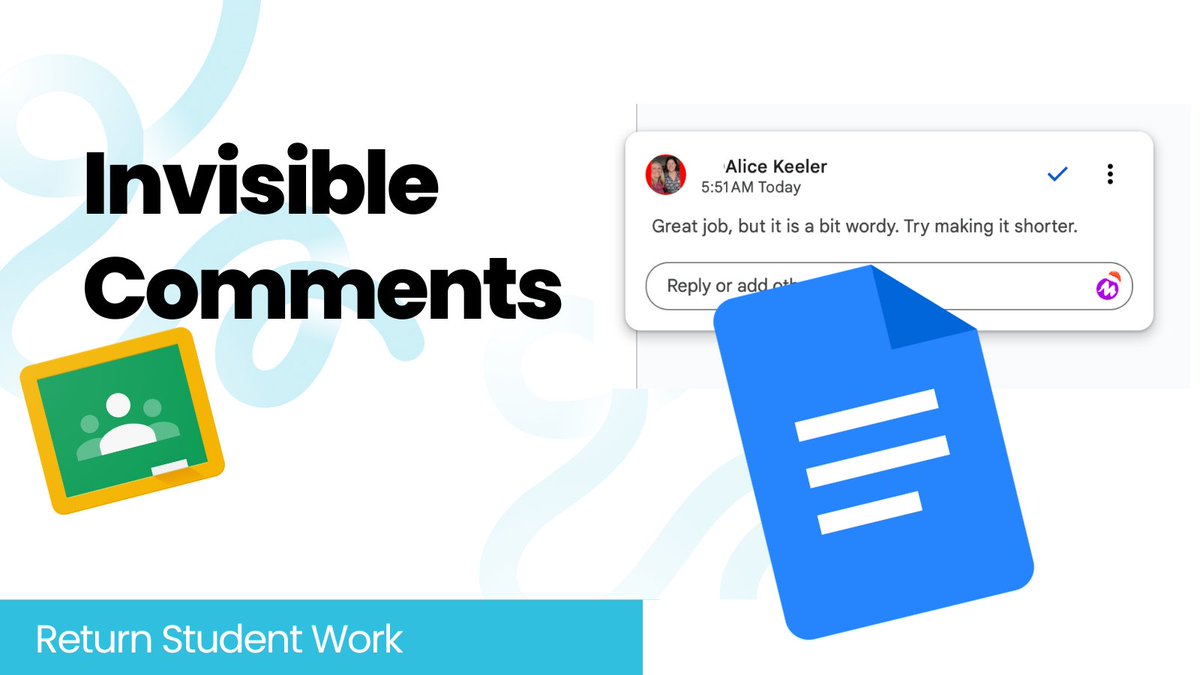 🌟📚 Pro Tip for #GoogleClassroom:

🔍 Remember, doc comments remain INVISIBLE until you RETURN the work.

#GoogleEDU