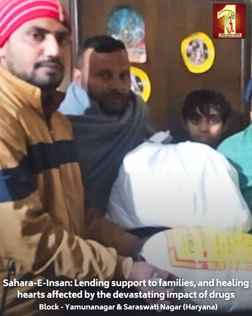 SimranjotK64514's tweet photo. Our youth is diverting towards wrong path &amp; lost their life due to drug addiction recently the 161th welfare work #Sahara_E_Insan has initiated by Dera Sacha Sauda Guru Gurmeet Ram Rahim Ji that aims to help families who have lost their family head due to excessive drug addiction https://t.co/DQCaC6gzLh