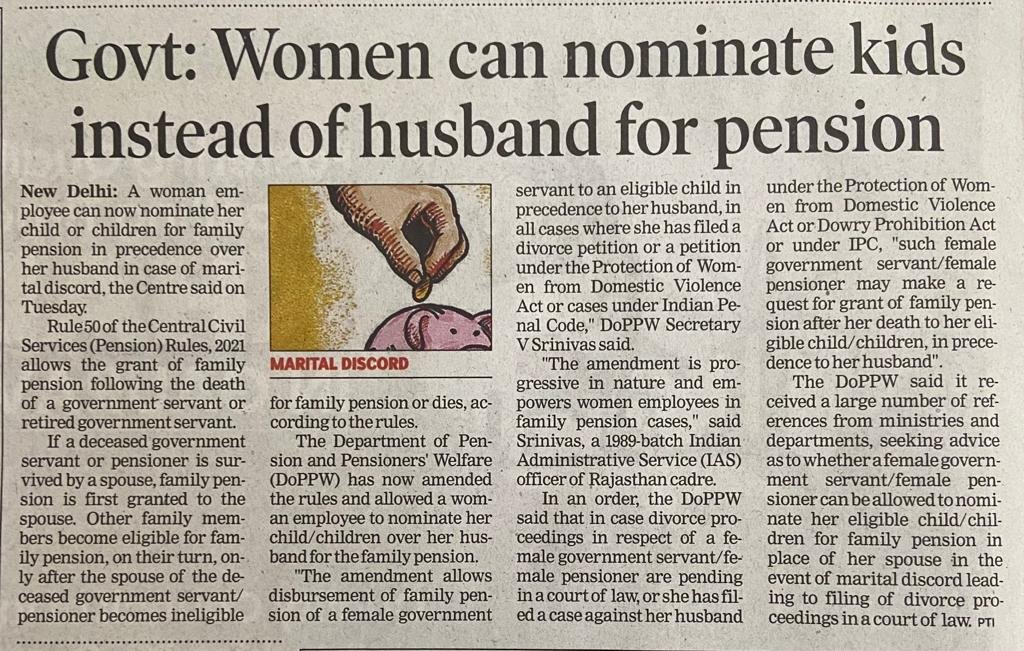 #Women #Women #Women Why men cannot nominate his own children for pension if wife is doing fraud, adultery, cruelty, #FalseCases to husband and family members. Shame on this womaniya sarkar.