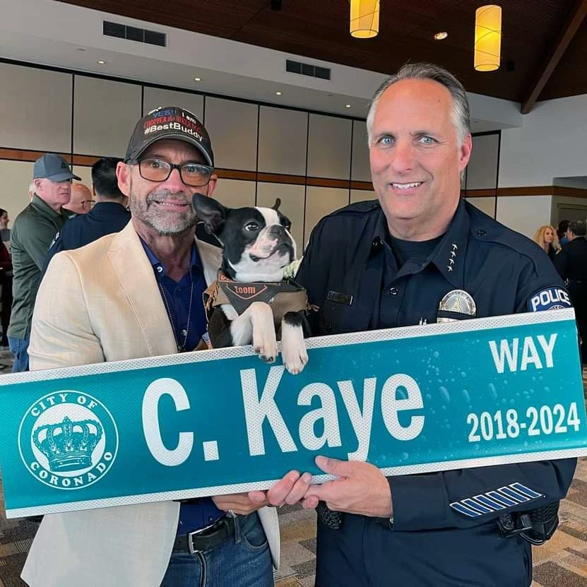 Congratulation <a href="/CoronadoPolice/">Coronado Police Department</a> Chief &amp; long time friend, Chuck Kaye on your retirement, wishing U ALL the very best.  TY 4 the invite &amp; including little Chopper Jr 2 your retirement party this evening.  We look forward to our "coffee get-togethers" 👍👍☕☕💙💙