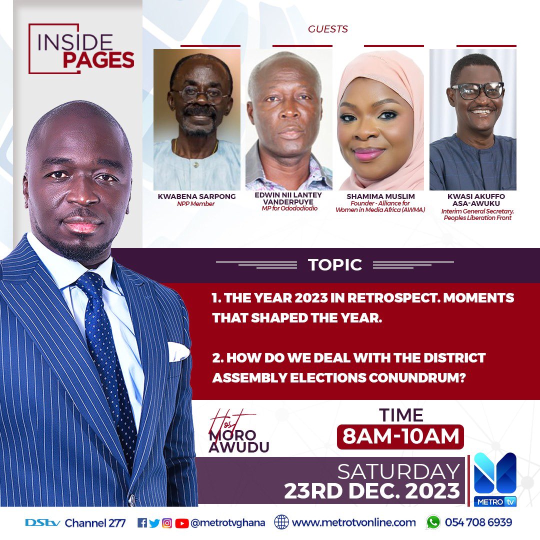 Do join us this morning on inside pages with @morroawudu on @metrotvgh from 8am. See you. #activecitizen