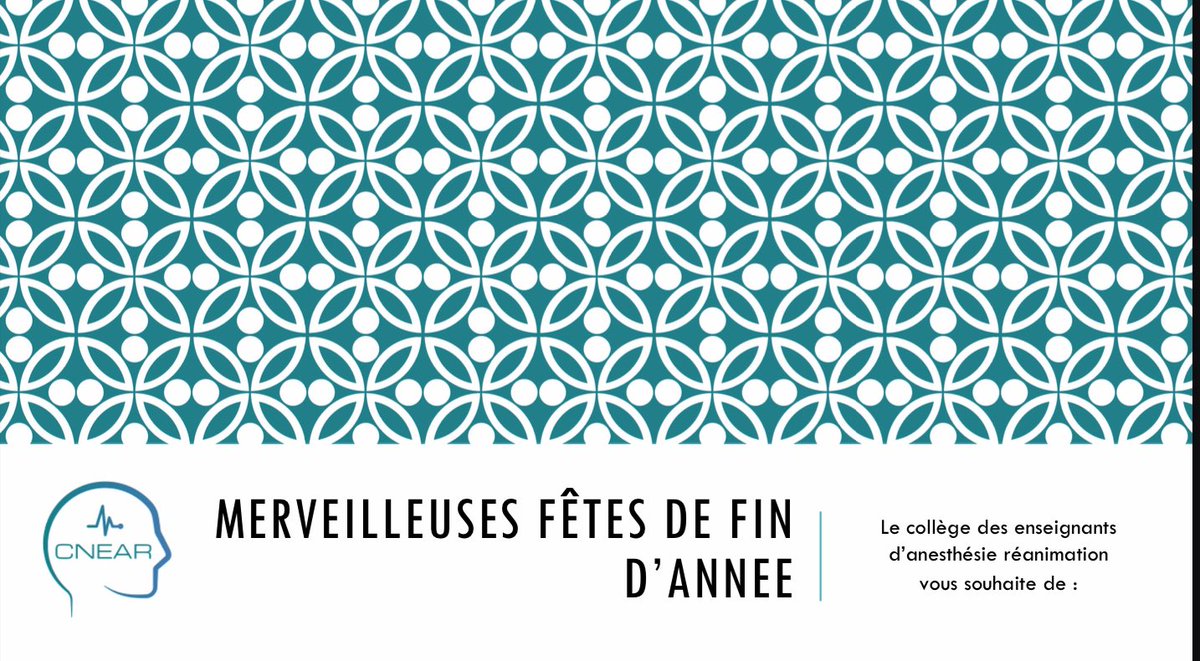 Le <a href="/cnear_fr/">CNEAR Anesthésie Réanimation</a> souhaite à toutes et tous de merveilleuses fêtes de fin d’année 🎄🍰✨!

<a href="/SFAR_ORG/">SFAR Anesthésie Réanimation</a> <a href="/SFARJeunes/">SFAR Jeunes</a> <a href="/AJARFrance/">AJAR France 🇫🇷</a> <a href="/cnp_armpo/">CNP Anesthésie-Réanimation & Médecine Péri-Op</a> <a href="/Cnuarmpo/">CNU ARMPO</a> <a href="/ANEMF/">ANEMF</a> <a href="/contactfnir/">Fédération Nationale des Infirmiers de Réanimation</a> @IADE_de_France