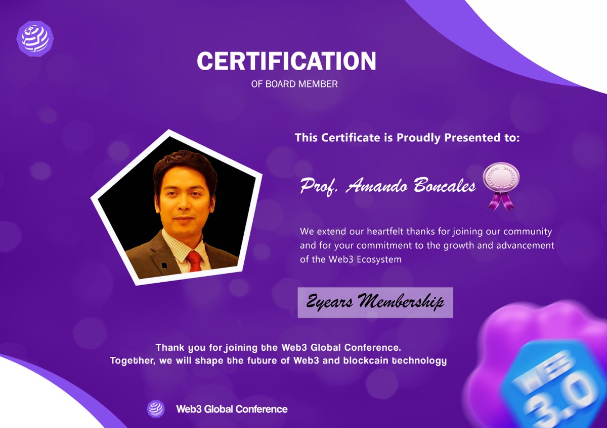 We are thrilled to announce an esteemed member of our Web3 Global Conference Advisory Board

This leader is one of the best minds in the Web3 industry, bringing knowledge, experience, and strategic vision to guide the conference.

Meet <a href="/AmandoBoncales/">Amando R Boncales, BA, CGMS, CGDE, MSEd, MA, PhDc.</a>, the CEO of <a href="/althash_edu/">Althash University</a>