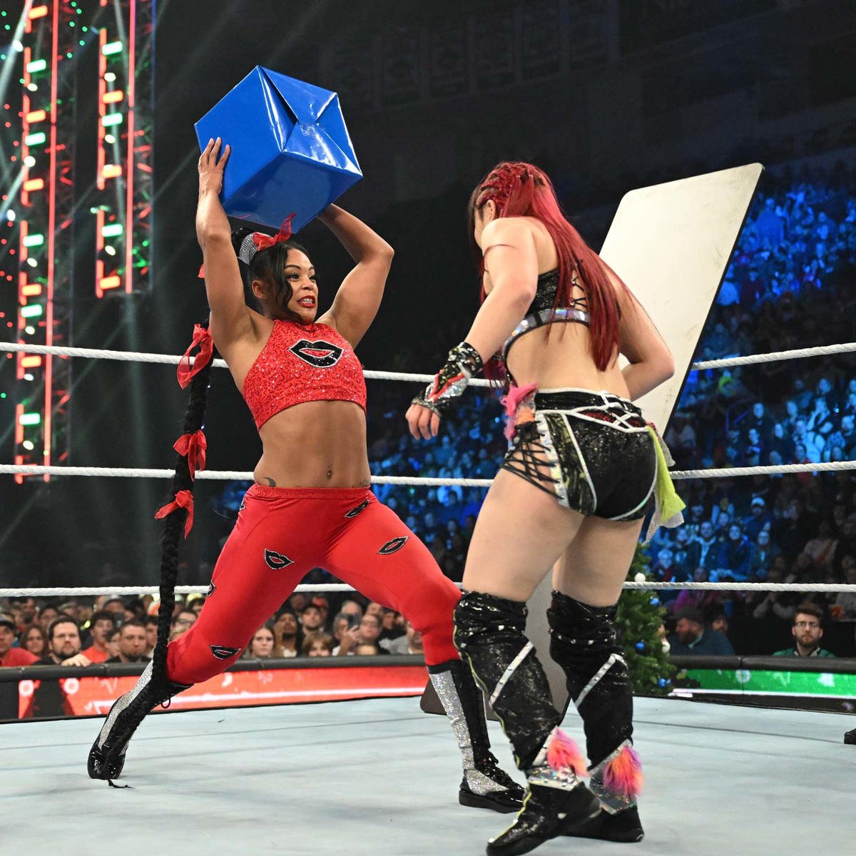 'I bought a christmas present for you, Iyo.' - Bianca. 
'Oh, yay. Give it to me.' - Iyo.

#BiancaBelair #IyoSky #WWE #Smackdown #ChristmasPresents