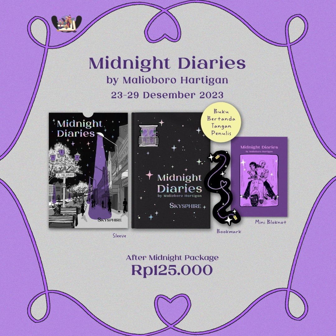 linibuku's tweet photo. Pre Order novel MIDNIGHT DIARIES karya @skysphire sudah dibuka. Bisa langsung checkout Linibuku ya 😍🥰

Link tergercep disini, ya 😍👇
📙 https://t.co/DkmMyWQSyD
📗 https://t.co/LTau47QTL4

Bisa COD, FREE ONGKIR, bisa REQUEST tanggal kirim dan bisa pengiriman luar negeri juga ^^ https://t.co/ZHdULrRID6