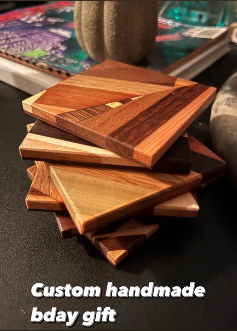 Appreciation post for the custom handmade coasters that my favorite client made for my birthday 🥰 he&rsquo;s